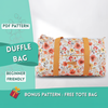 Duffle Bag Sewing Pattern, Travel Bag, Beginner Pattern, Instant download PDF