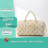 Duffle Bag Sewing Pattern, Travel Bag Pattern, Beginner Pattern, Large Bag Pattern, DIY Bag Pattern, Bag Pattern, PDF Sewing Pattern